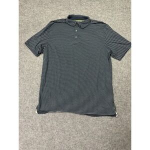 Tasc Performance Cloud Polo Mens L Gray Striped Relaxed Fit Tennis Golf